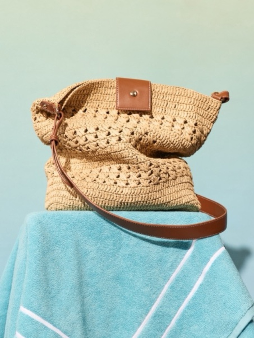 Riley Versa x Couper Raffia Crossbody Bag